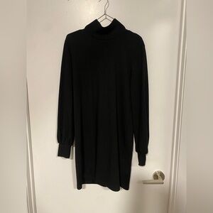 Dynamite Black Ribbed Mock Neck Sweater Dress -M